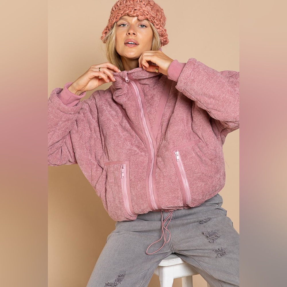 *NWT* POL Knit Quilt Jacket Pink